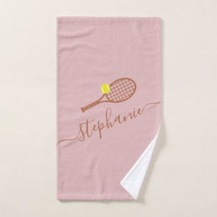 Personalisierter Tennis-Ball-Script-Name Dusty Pin Handtuch