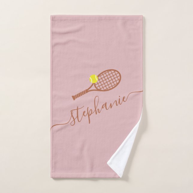 Personalisierter Tennis-Ball-Script-Name Dusty Pin Handtuch (Handtuch)