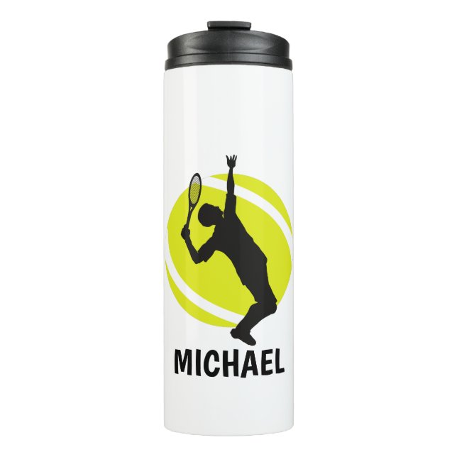 Personalisierter Tennis Ball-Trainer Sport Thermosbecher (Vorderseite)