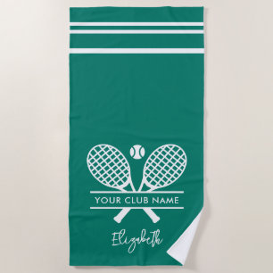Personalisierter Tennisclub Name Teamurlaub Strandtuch