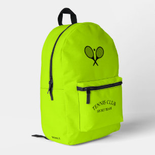 Personalisierter Tennisclub Racket Limone Farbe Bedruckter Rucksack