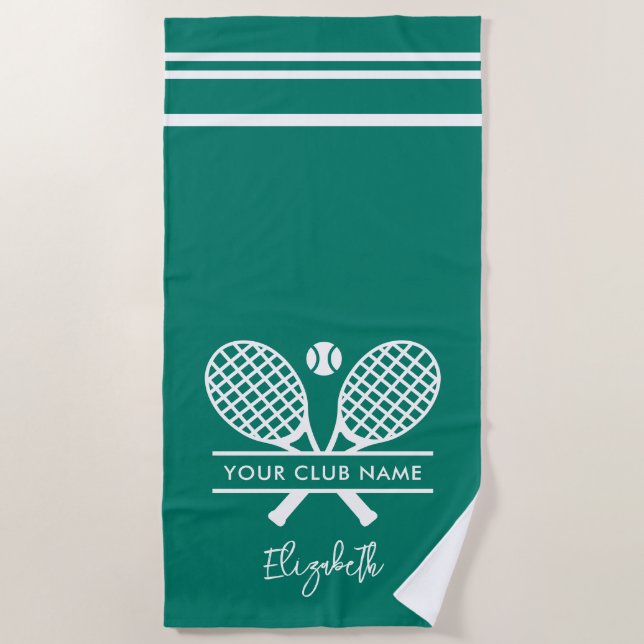 Personalisierter Tennisklub Strandtuch (Vorderseite)