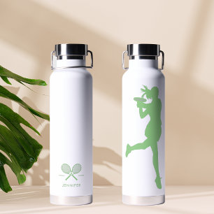 Personalisierter Tennisspieler aus der grünen Klas Trinkflasche
