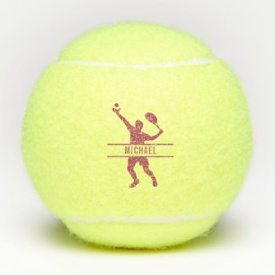 Personalisierter Tennisspieler mit eigenem Pink-Na Tennisbälle