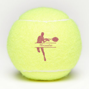 Personalisierter Tennisspieler mit eigenem Pink-Na Tennisbälle