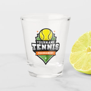Personalisierter Tennisspieler NAME Universitäts-T Schnapsglas
