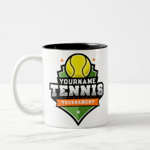Personalisierter Tennisspieler NAME Universitäts-T Zweifarbige Tasse