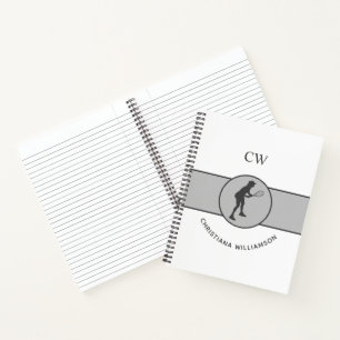 Personalisierter Tennisspieler Notizbuch