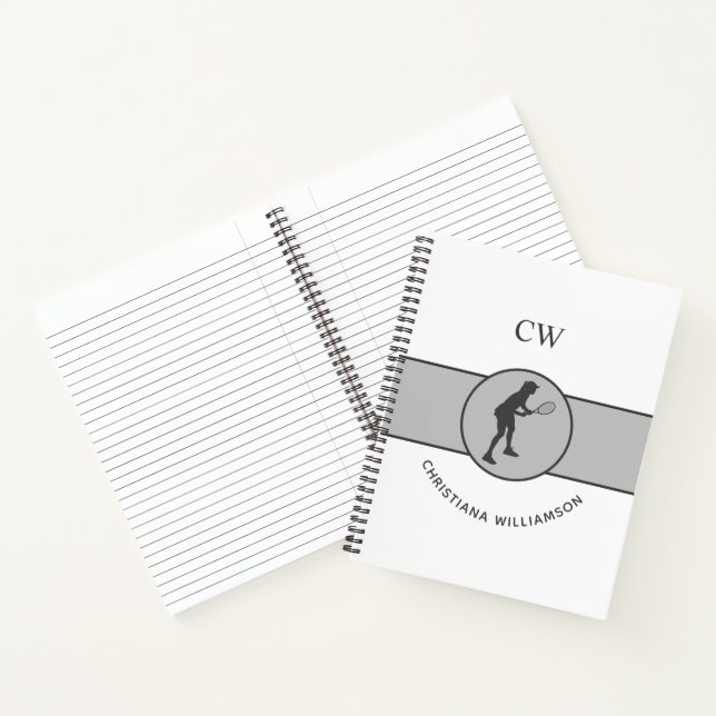 Personalisierter Tennisspieler Notizbuch (Innenseite)