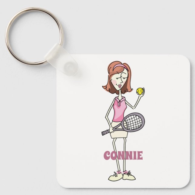 Personalisierter Tennisspieler Schlüsselanhänger (Vorderseite)