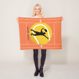 Personalisierter Tennisspielertrainer Fleecedecke