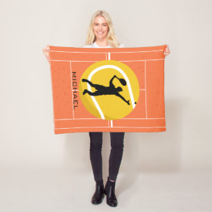 Personalisierter Tennisspielertrainer Fleecedecke