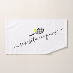 Personalisierter Tennisteam Name Elegantes Skript Handtuch