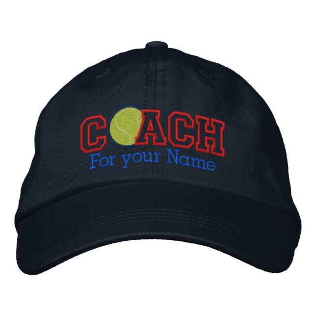 Personalisierter Tennistrainer mit Ihrem Namen Bestickte Kappe (Vorderseite)