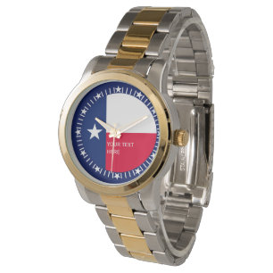 Personalisierter Texas-Staats-Flaggenuhr Entwurf Armbanduhr