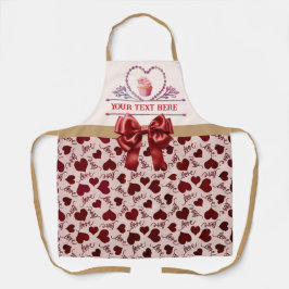 Personalisierter Text, Aquarellherz und Cupcake Schürze