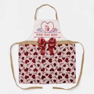 Personalisierter Text, Aquarellherz und Cupcake Schürze