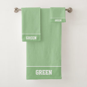 Personalisierter Text auf Hellgrün Badhandtuch Set