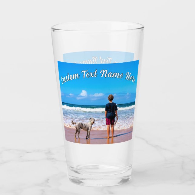 Personalisierter Text aus dem Foto Ihres Hauses Glas (Vorderseite)