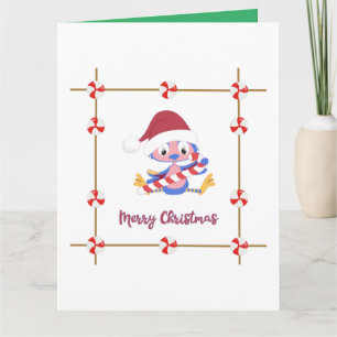 Personalisierter Text Christmas BlueBird Candy Cag Karte
