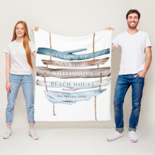 Personalisierter Text, Coastal Driftwood Beach The Fleecedecke