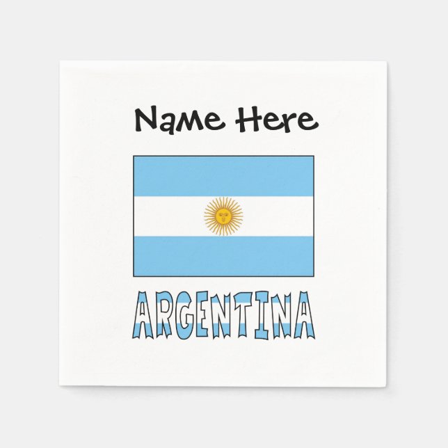 Personalisierter Text der argentinischen Flagge Serviette (Vorderseite)