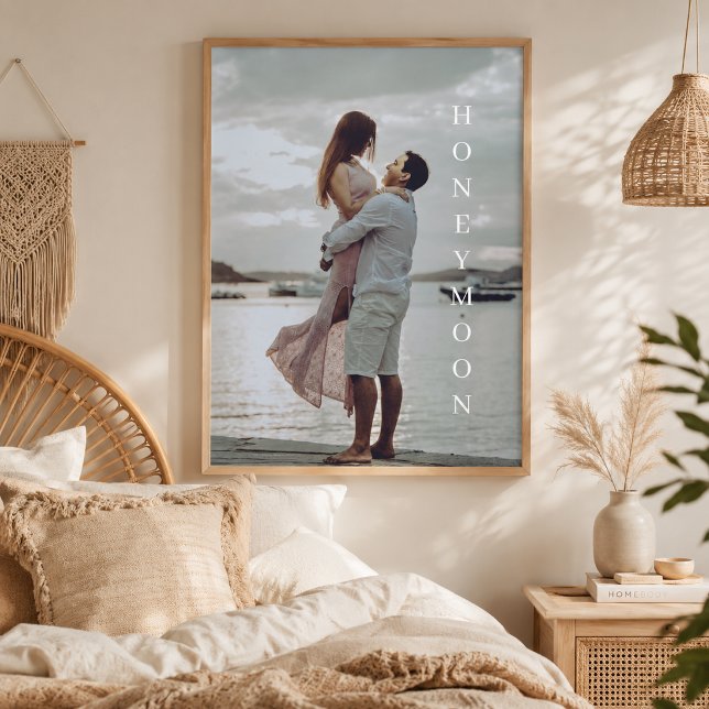 Personalisierter Text Flitterwochen-Hochzeit benut Poster (Von Creator hochgeladen)