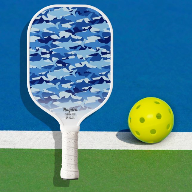 Personalisierter Text für Blauhaie Pickleball Schläger (Von Creator hochgeladen)