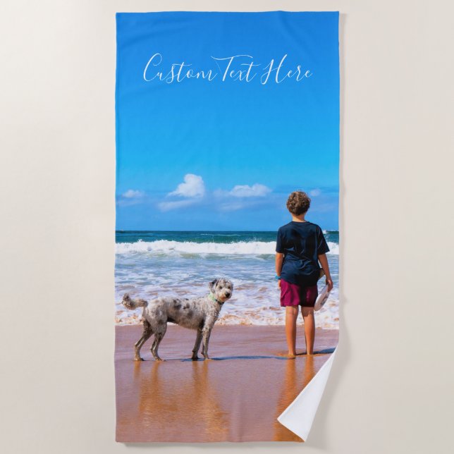 Personalisierter Text für Ihr Foto Beach Handtuch (Vorderseite)