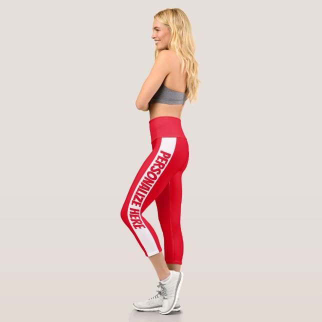 Personalisierter Text gestrichen Capri Leggings (Links)