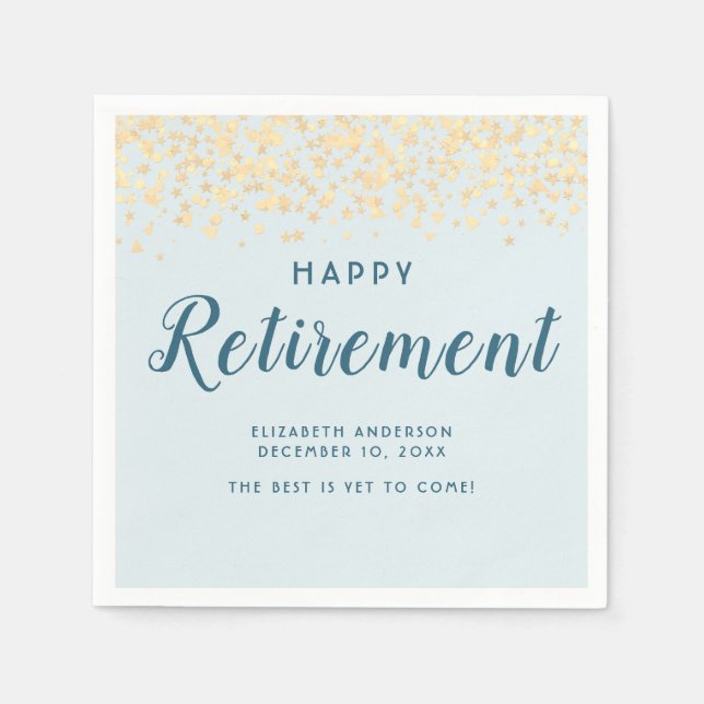 personalisierter Text "Happy Retirement" Serviette (Vorderseite)