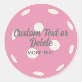 Personalisierter Text in Rosa Pickleball Runder Aufkleber