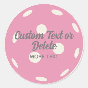 Personalisierter Text in Rosa Pickleball Runder Aufkleber