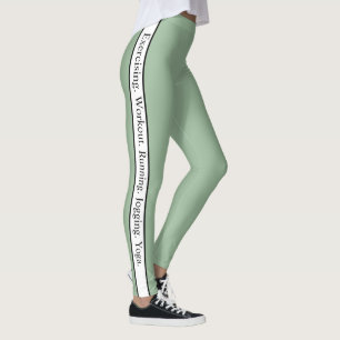 Personalisierter Text l Modern sage grün l Workout Leggings