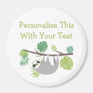 Personalisierter Text Lustiger Hängender Faultier Magnet