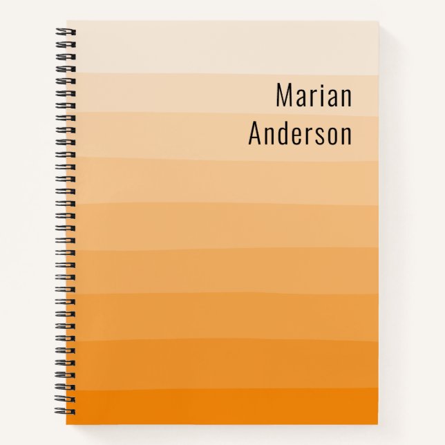 Personalisierter Text mit Orange-Wavy-Shades Notizbuch (Vorderseite)
