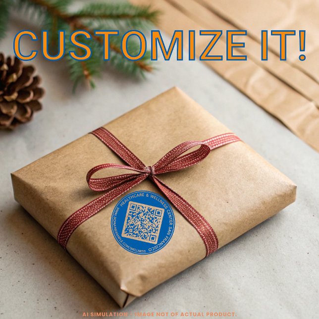 Personalisierter Text, QR-Code und URL-Runde Permastempel (Von Creator hochgeladen)