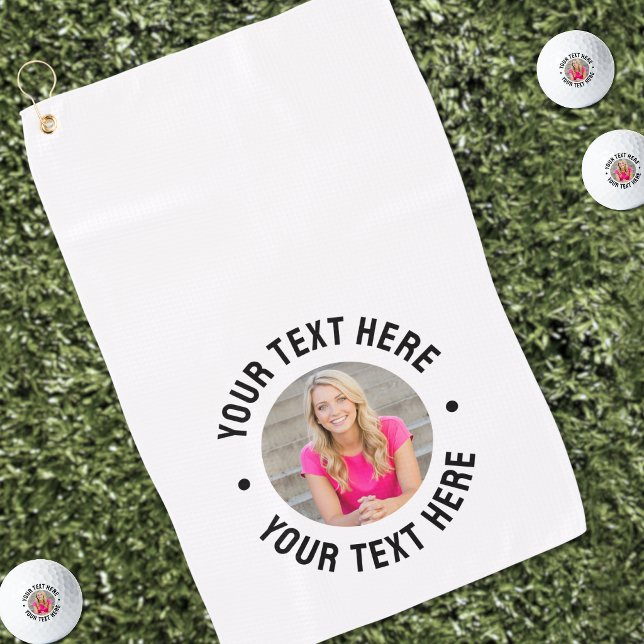 Personalisierter Text und Foto Golfhandtuch (Create your Own Photo Golf Towel )