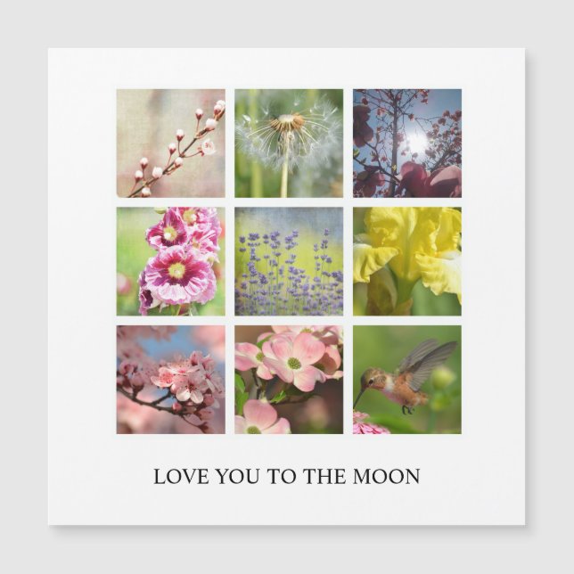 Personalisierter Text und FotoCollage Magnetkarte (Vorderseite)