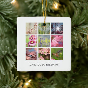 Personalisierter Text und Fotosammlung Keramikornament