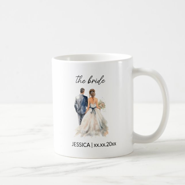 Personalisierter Text und Name Hochzeit  Kaffeetasse (Rechts)