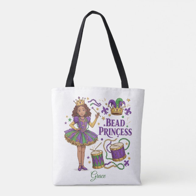 Personalisierter Text von Bead Princess - Mardi Gr Tasche (Rückseite)
