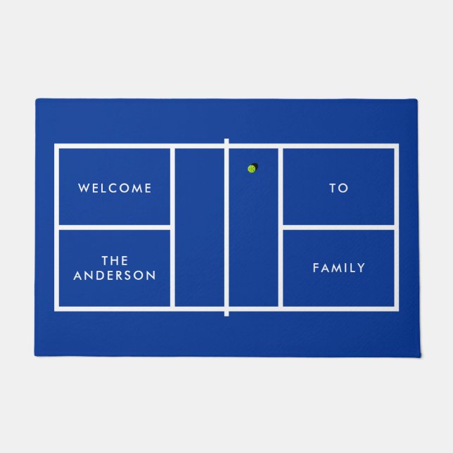 Personalisierter Text von Pickleball Court Fußmatte (Vorderseite)