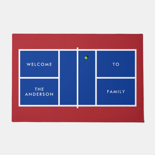 Personalisierter Text von Pickleball Court Fußmatte (Vorderseite)