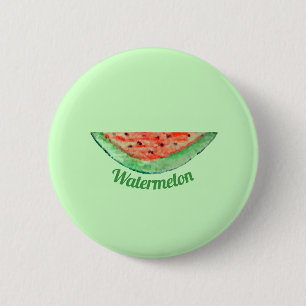 Personalisierter Text Watermelon Frucht Name in gr Button