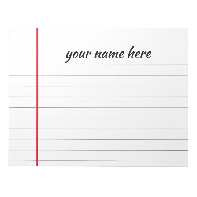Personalisierter Textepad Notizblock (Vorderseite)
