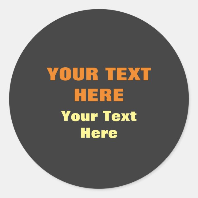 Personalisierter Textersetzung durch Slogan Black Runder Aufkleber (Vorderseite)