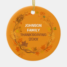 Personalisierter Thanksgiving-Familien-Herbstkranz