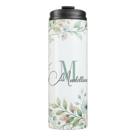 Personalisierter Thermaltumbler mit wilden Blume Thermosbecher
