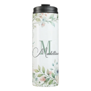 Personalisierter Thermaltumbler mit wilden Blume Thermosbecher